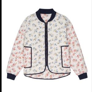 THE GREAT. Women Floral Reversible Quilted Bomber Jacket Coat Size 2 M